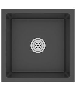 Lavello da Cucina 1 vasca Nero in Acciaio Inox 40x40x20 cm
