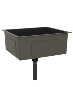 Lavello da Cucina 1 vasca Nero in Acciaio Inox 51x44x20 cm
