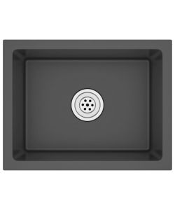 Lavello da Cucina 1 vasca Nero Acciaio Inox 44x34x20 cm