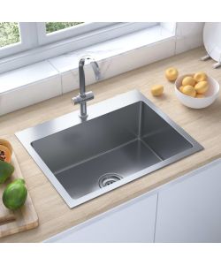 Lavello da Cucina 1 vasca in Acciaio Inox 59x44x20 cm