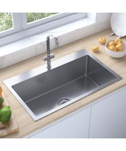 Lavello da Cucina 1 vasca in Acciaio Inox 70x44x20 cm