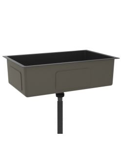 Lavello da Cucina 1 vasca Nero in Acciaio Inox 70x44x20 cm