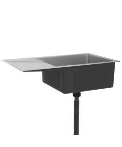 Lavello da Cucina 1 vasca + gocciolatoio a sinistra in Acciaio Inox