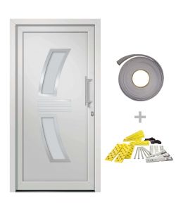 Porta di Ingresso Bianca 108x208 cm 3057569