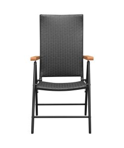 Sedie da Giardino 4 pz in Polyrattan Nero