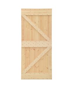 Porta Scorrevole con Set Hardware 100x210 cm in Legno di Pino 3057596