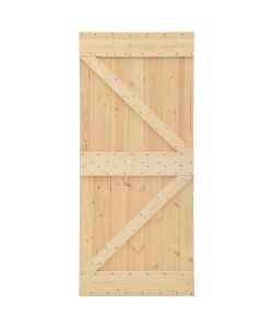 Porta Scorrevole con Set Hardware 100x210 cm in Legno di Pino 3057597
