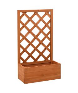 Fioriera con Traliccio Arancione 50x25x90 cm Massello di Abete