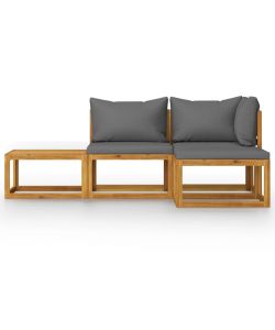 Set Divani da Giardino 4 pz con Cuscini in Massello di Acacia 3057601