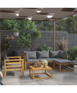 Set Divani da Giardino 6 pz con Cuscini in Massello di Acacia 3057604