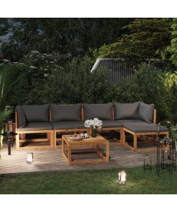 Set Divani da Giardino 6 pz con Cuscini in Massello di Acacia 3057605