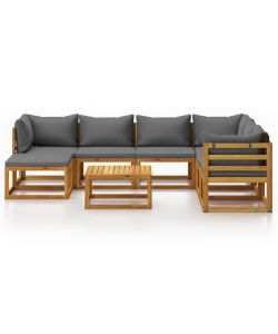 Set Divani da Giardino 8 pz con Cuscini in Massello di Acacia