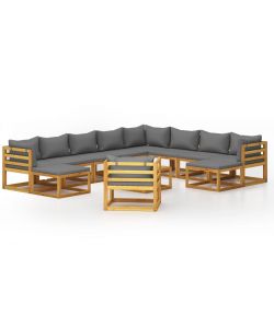 Set Divani da Giardino 12 pz con Cuscini in Massello di Acacia 3057618
