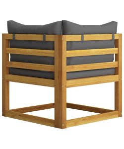 vidaXL Set Divani da Giardino in Acacia con Cuscini - Grigio