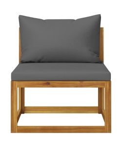 vidaXL Set Divani da Giardino in Acacia con Cuscini - Grigio
