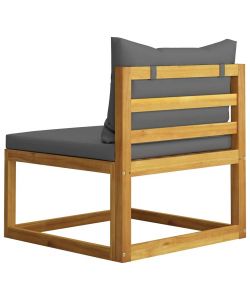 vidaXL Set Divani da Giardino in Acacia con Cuscini - Grigio