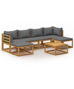 Set Divani da Giardino 7 pz con Cuscini in Massello di Acacia 3057621