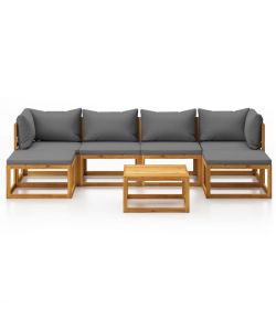 Set Divani da Giardino 7 pz con Cuscini in Massello di Acacia 3057621
