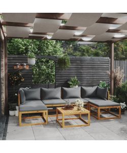 Set Divani da Giardino 7 pz con Cuscini in Massello di Acacia 3057621