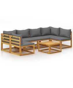 Set Divani da Giardino 7 pz con Cuscini in Massello di Acacia 3057622