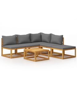 Set Divani da Giardino 6 pz con Cuscini in Massello di Acacia 3057623