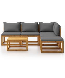 Set Divani da Giardino 6 pz con Cuscini in Massello di Acacia 3057623