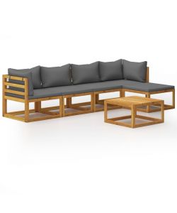 Set Divani da Giardino 6 pz con Cuscini in Massello di Acacia 3057624
