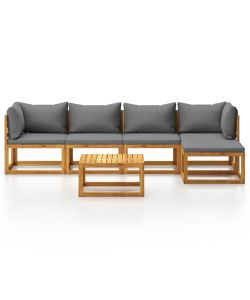 Set Divani da Giardino 6 pz con Cuscini in Massello di Acacia 3057624