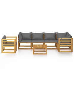Set Divani da Giardino 7 pz con Cuscini in Massello di Acacia 3057629