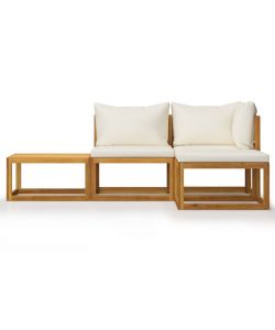 vidaXL Set Divani da Giardino in Legno Acacia - Crema