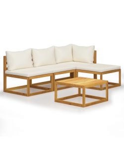vidaXL Set Divani da Giardino in Legno Acacia - Crema