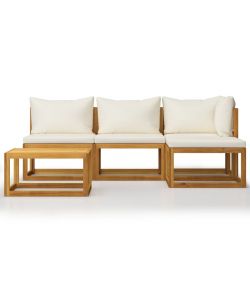vidaXL Set Divani da Giardino in Legno Acacia - Crema