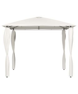 Gazebo con Montanti Rivestiti 3x3x2,6 m Crema 160 g/mq