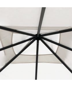 Gazebo con Montanti Rivestiti 3x3x2,6 m Crema 160 g/mq