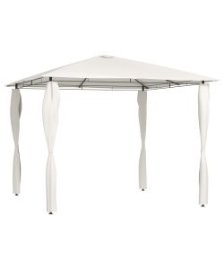 Gazebo con Montanti Rivestiti 3x3x2,6 m Crema 160 g/mq