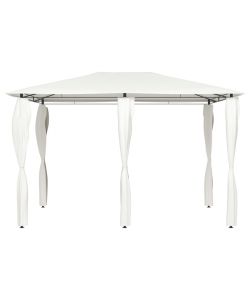 Gazebo con Montanti Rivestiti 3x4x2,6 m Crema 160 g/mq