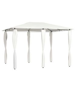 Gazebo con Montanti Rivestiti 3x4x2,6 m Crema 160 g/mq