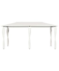 Gazebo con Montanti Rivestiti 3x6x2,6 m Crema 160 g/mq