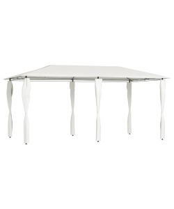 Gazebo con Montanti Rivestiti 3x6x2,6 m Crema 160 g/mq