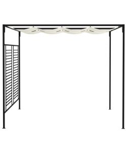 Gazebo con Tetto Retrattile 3x4x2,3 m Crema 180 g/m