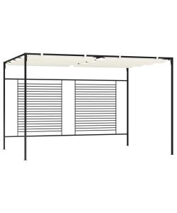 Gazebo con Tetto Retrattile 3x4x2,3 m Crema 180 g/m