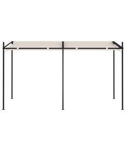 Gazebo con Tetto Retrattile 400x300x233 cm Crema
