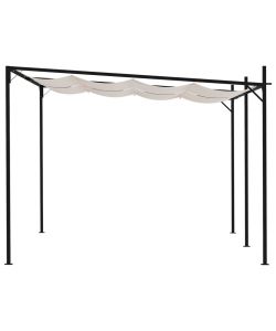 Gazebo con Tetto Retrattile 400x300x233 cm Crema