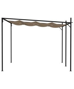 Gazebo con Tetto Retrattile 400x300x233 cm Grigio Talpa