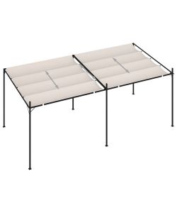 Gazebo con Tetto Retrattile 600x300x233 cm Crema