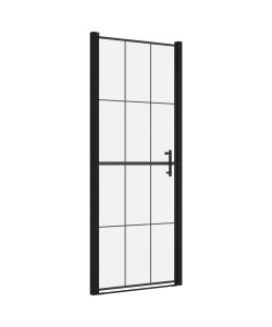 Porta per Doccia in Vetro Temperato 81x195 cm Nero