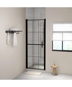 Porta per Doccia in Vetro Temperato 81x195 cm Nero