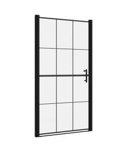 Porta per Doccia in Vetro Temperato 100x178 cm Nera