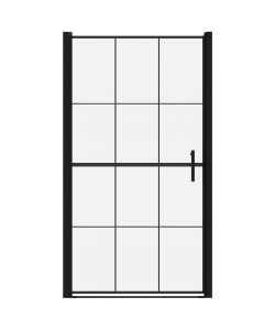 Porta per Doccia in Vetro Temperato 100x178 cm Nera