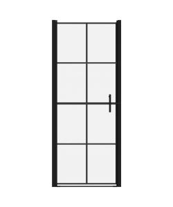 Porta per Doccia in Vetro Temperato 91x195 cm Nera